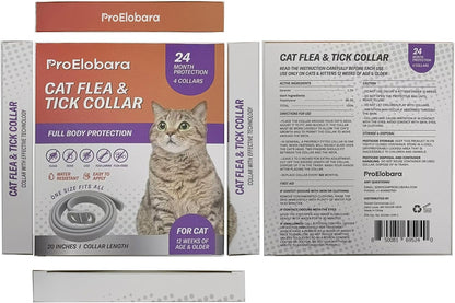 Cat wearing ProElobara flea and tick prevention collar