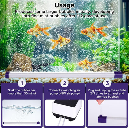 Hygger anti-clogging aquarium bubble strip close-up view