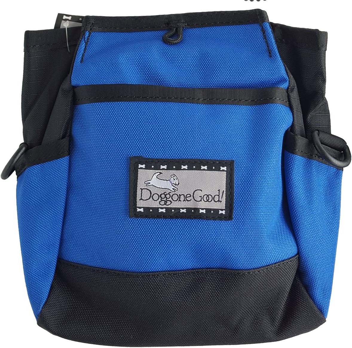 Doggone Good heavy duty training pouch showing the durable belt clip option for waistband wear