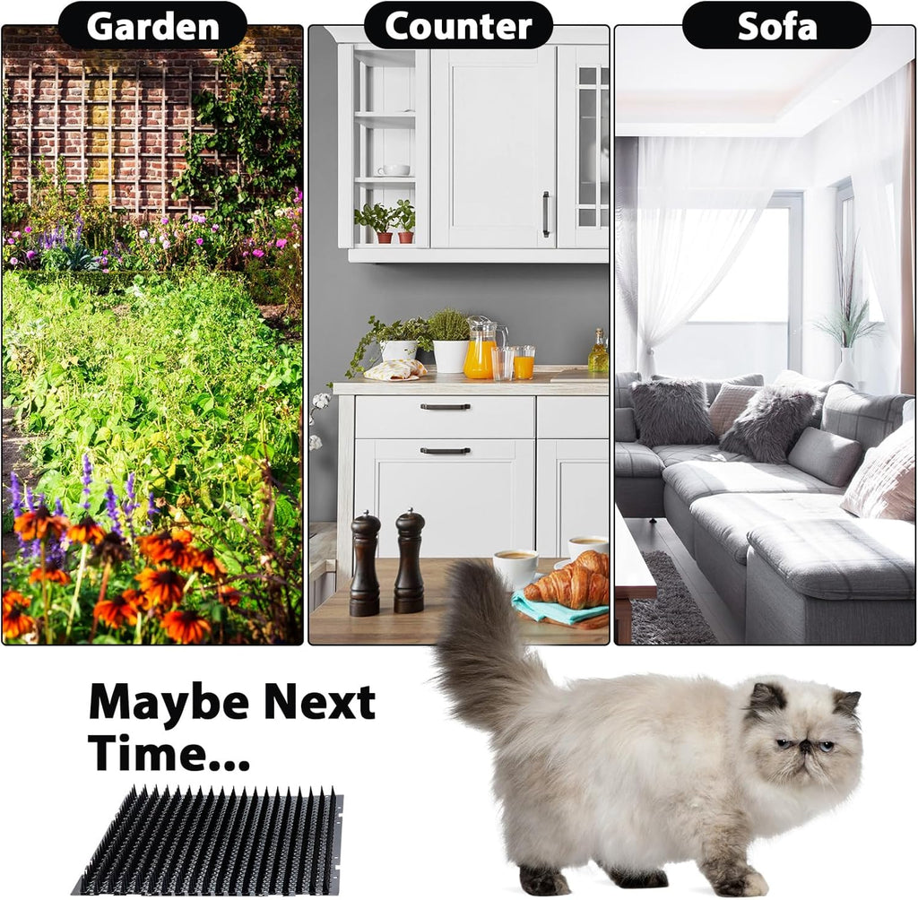 Indoor cat deterrent mat on furniture