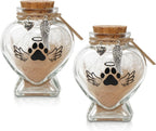 Pet Memorial Gift for Loss of Cat, Heart Shape Glass Jar & Bottle for Fur, Hair, Whiskers or Ashes Keepsake Urn with Cork Top, Charms for Cute Rainbow Bridge Memorial - Image 11