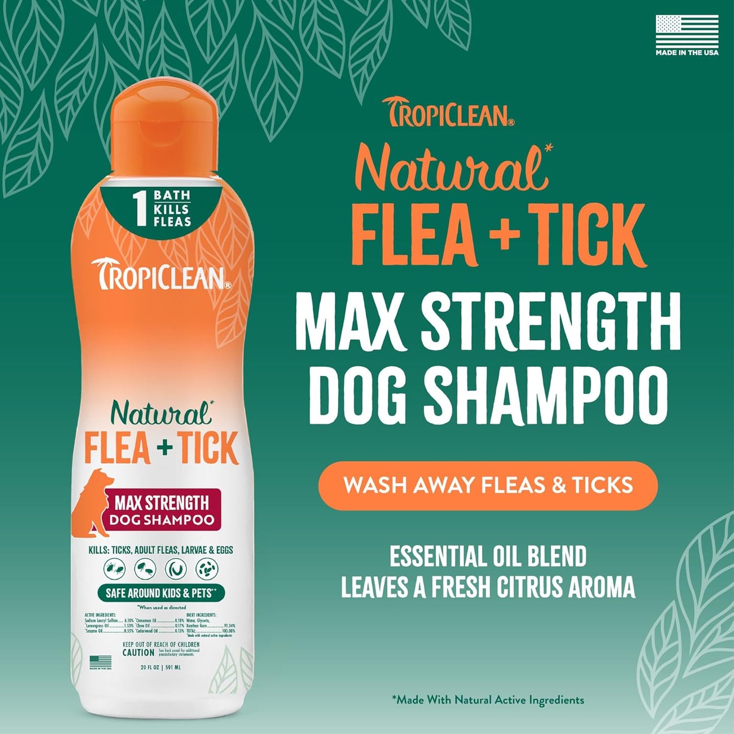 Natural essential oil pest prevention dog shampoo ingredients view