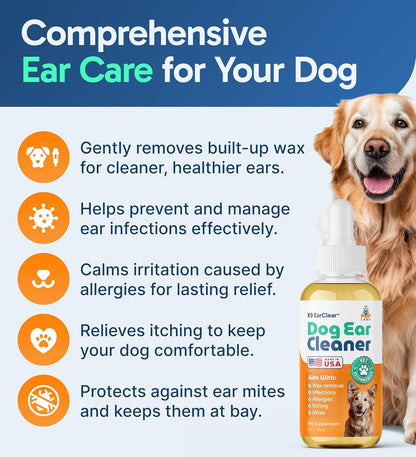 Pup Labs Ear Clear 1 fluid ounce dropper bottle for dogs