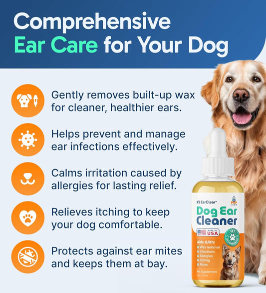 Pup Labs Ear Clear 1 fluid ounce dropper bottle for dogs