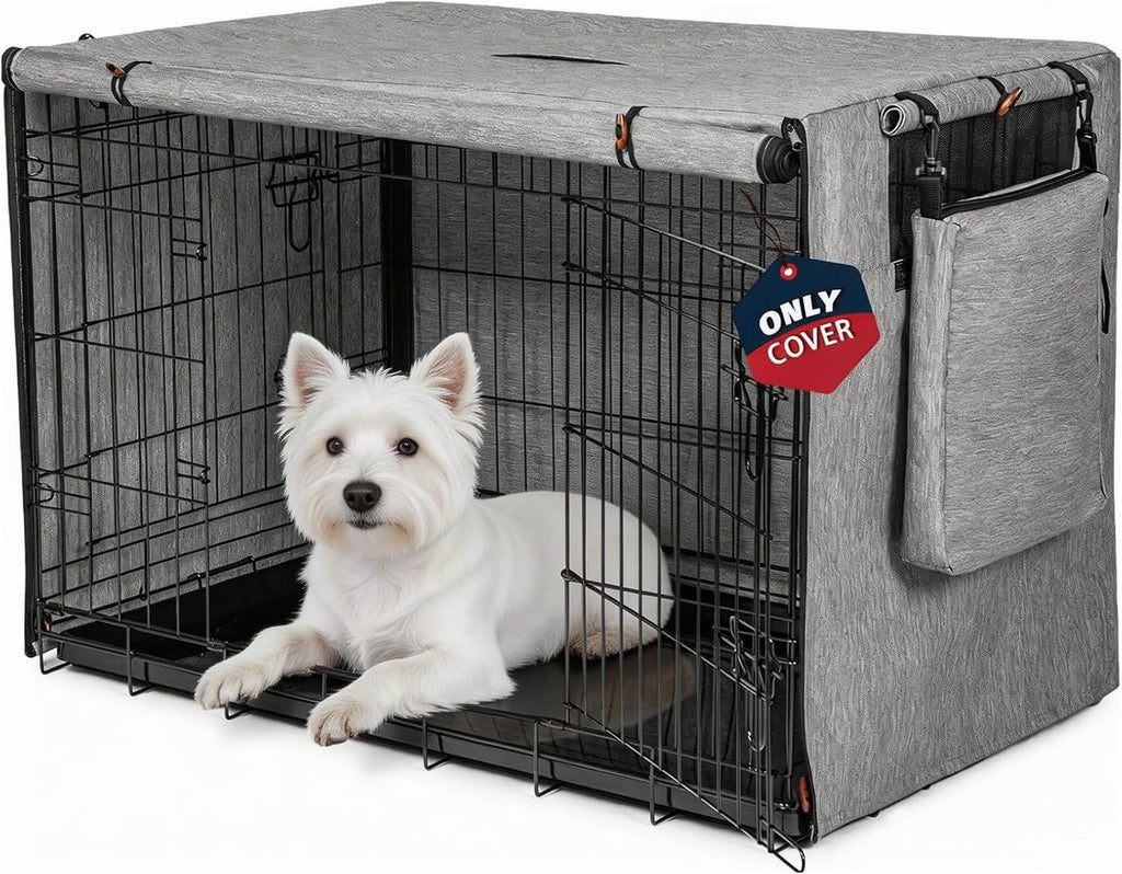 Joroamp gray dog cage cover with matching storage bag
