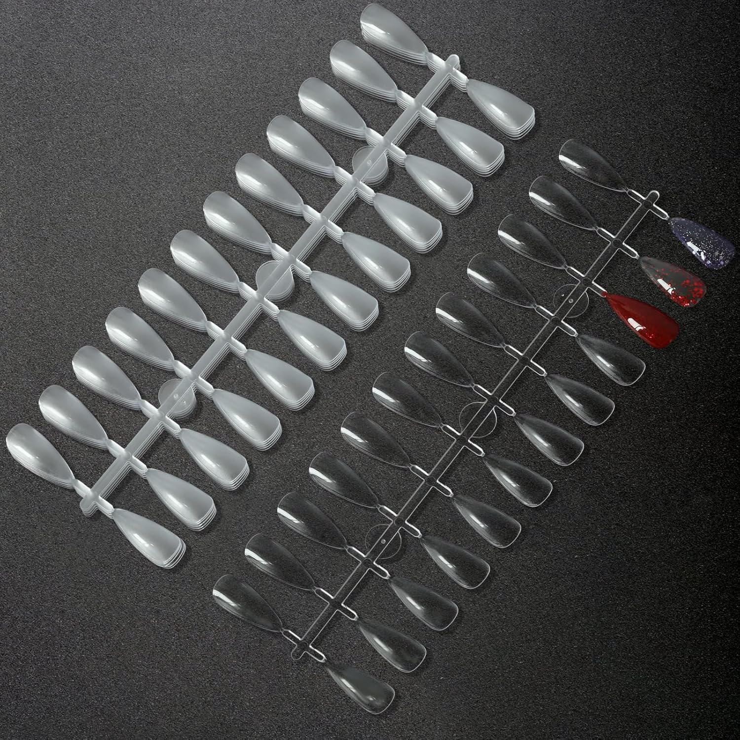 C12rtive 480 pieces almond nail color display tips clear acrylic set