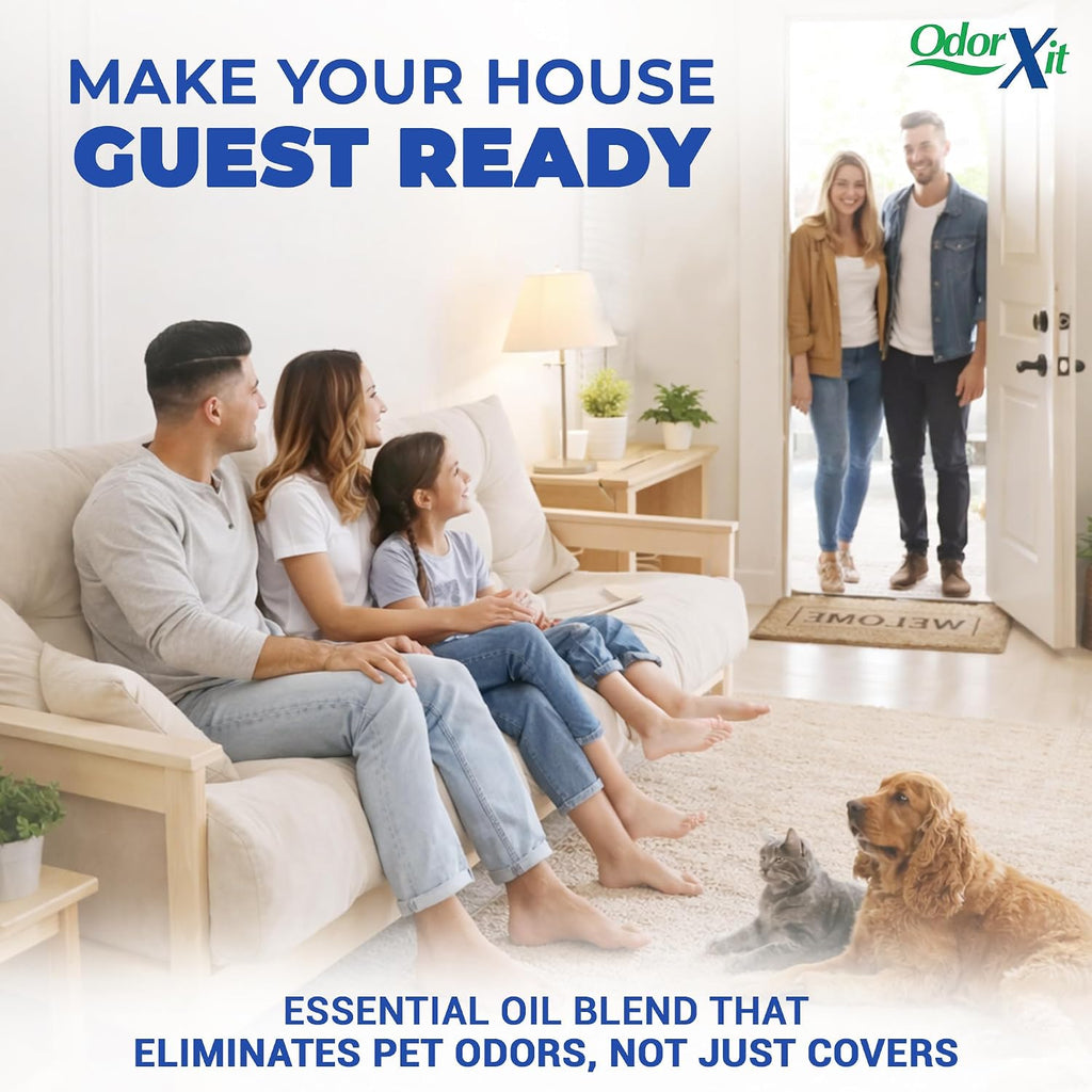 OdorXit essential oil formula pet mess spray cleaner.
