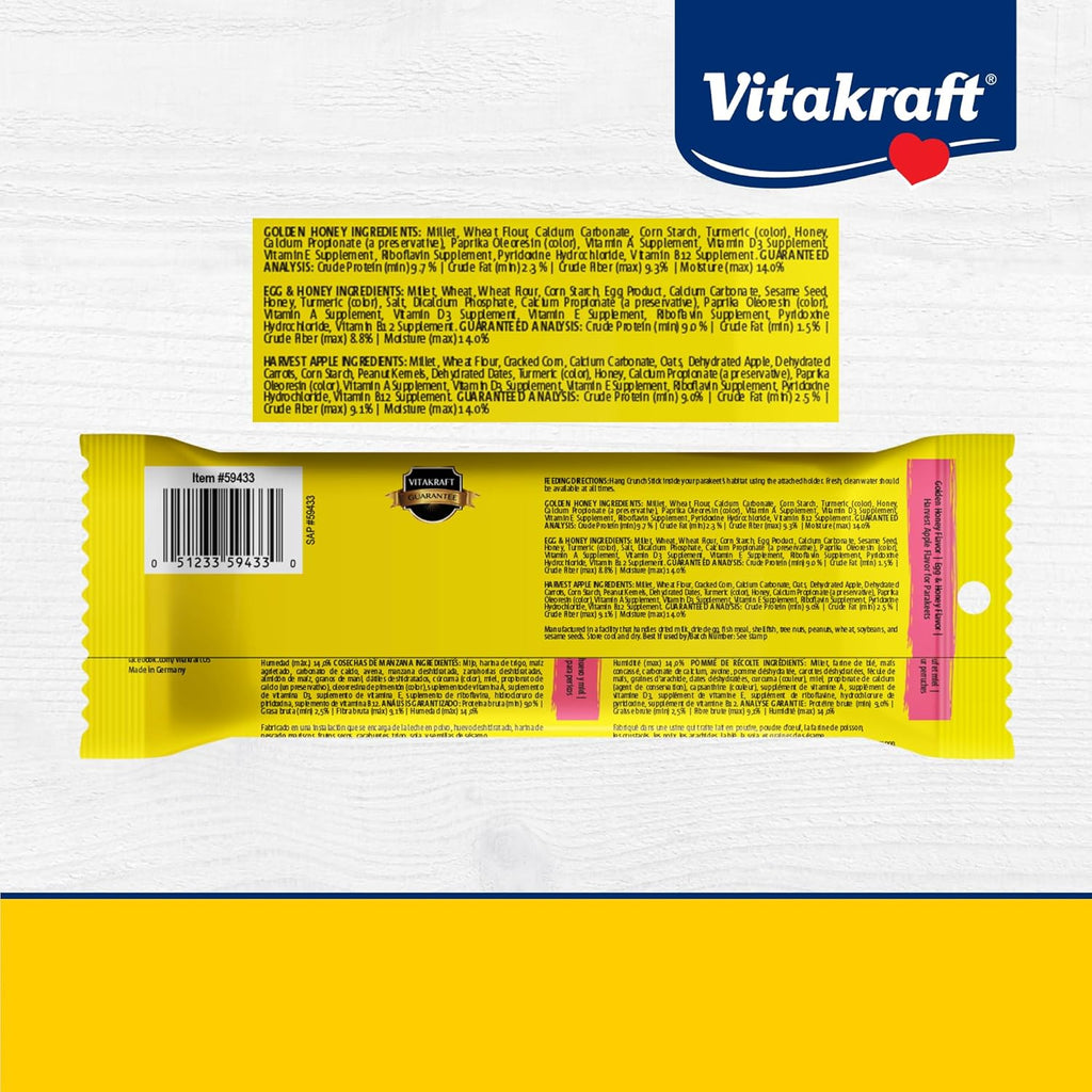 Vitakraft 12 count parakeet treat assortment box packaging