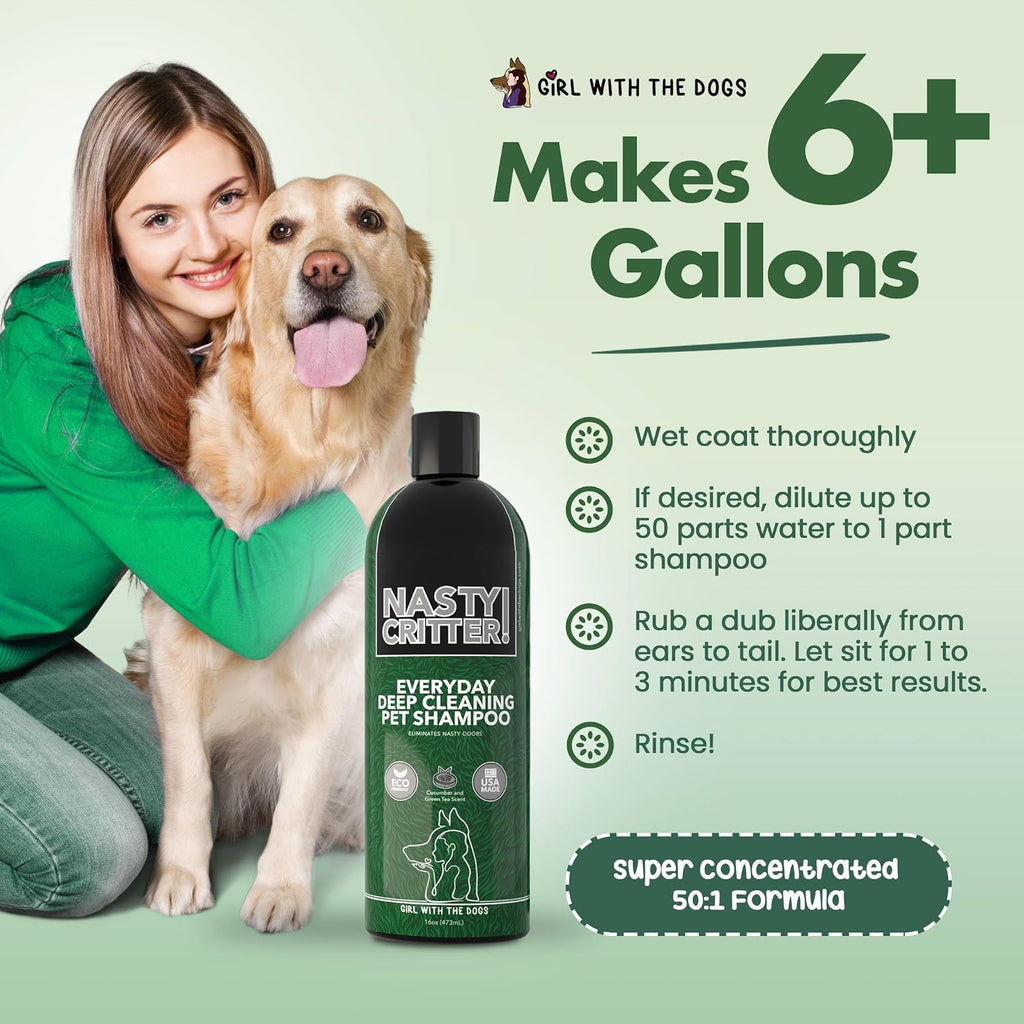 Authentic USA imported Nasty Critter pet shampoo bottle