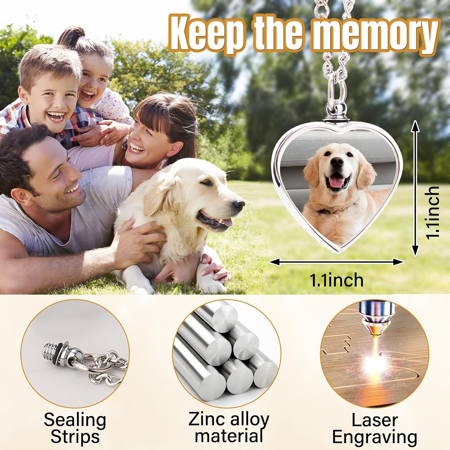 HJX personalized pet cremation jewelry back view highlighting custom laser engraved text option