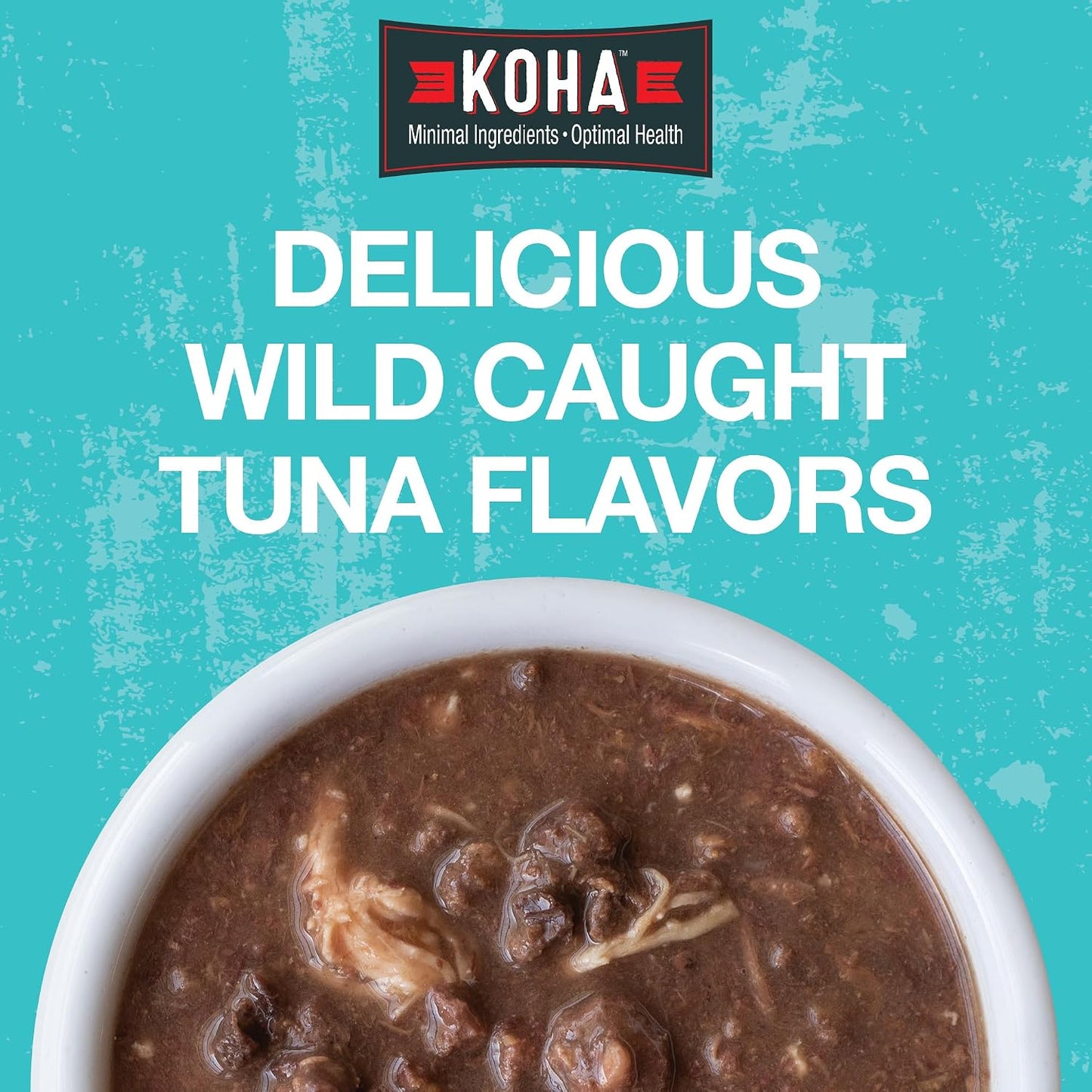 A close up view of the moisture rich texture of tuna and salmon entree wet cat food.
