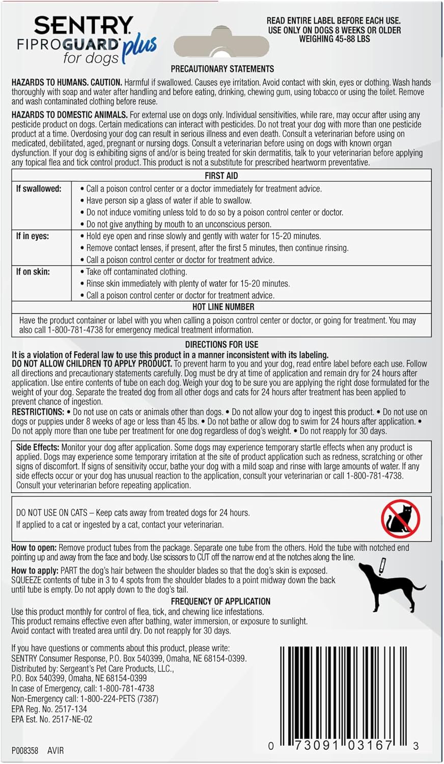 Waterproof flea and tick prevention treatment for large dogs close up view