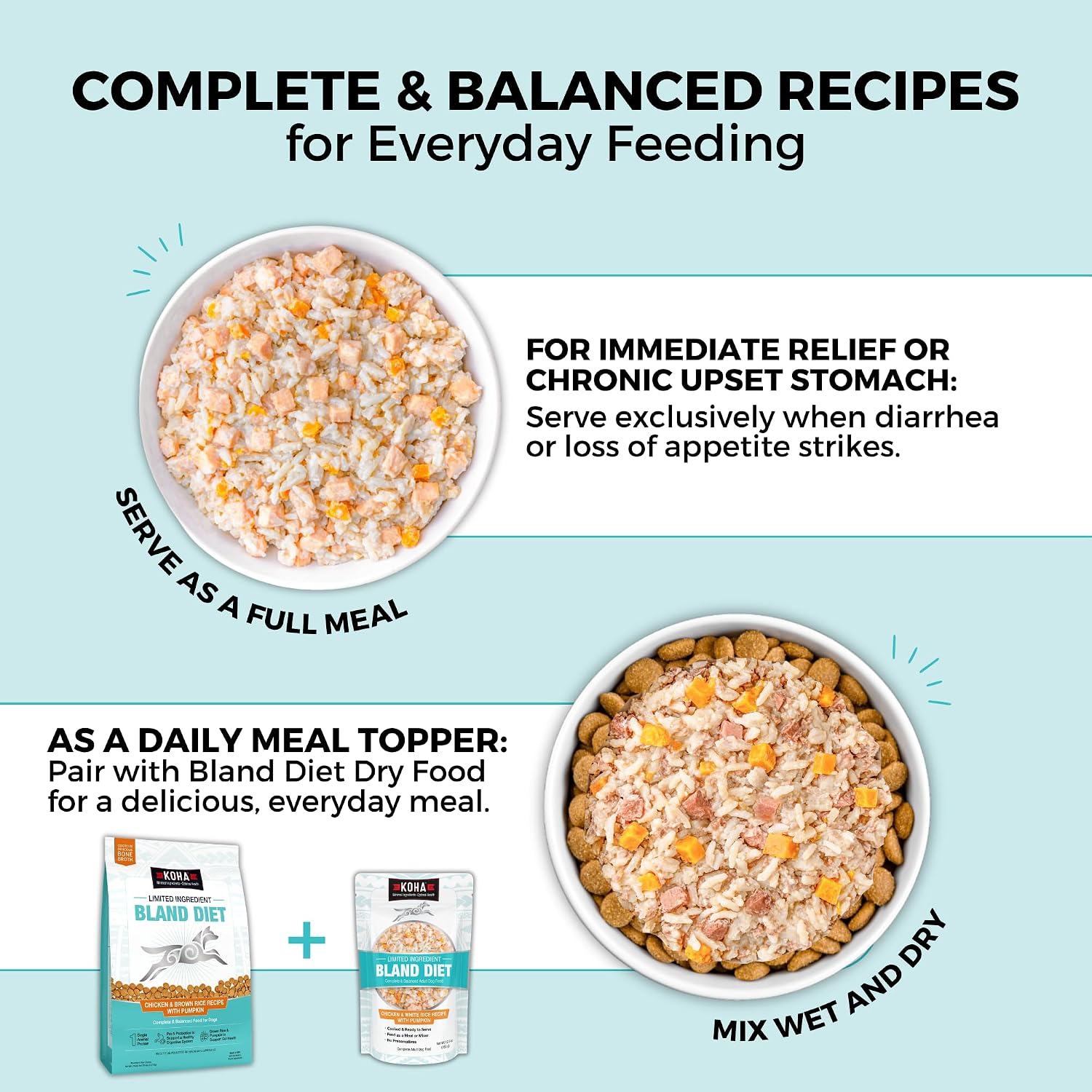 Close up of Kohapet dog food packaging branding and flavor