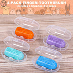Top view of multicolored Yueyuejia pet dental cleaning brushes