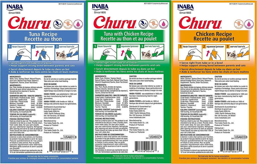 Inaba Churu variety pack tubes arranged neatly