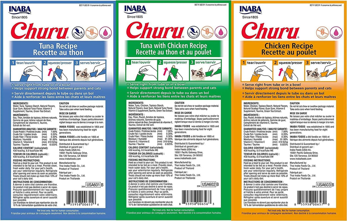 Inaba Churu variety pack tubes arranged neatly