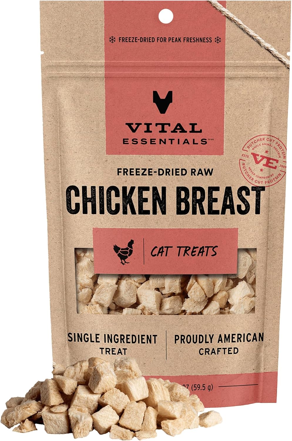 Vital Essentials Freeze Dried Cat Treats | Chicken Breast, Single Ingredient | Premium Quality | Grain Free, Healthy Treats for Cats, 4 oz Bag - Image 12