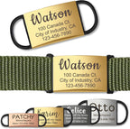Anavia Slide On Silent Pet ID Tags, S/M/L/XL Personalized Stainless Steel Cat Dog Tag with Elastic Fabric Band, Engraved Nameplate Quiet Chew-Proof Pet Collar Tag (Black, Large) - Image 10