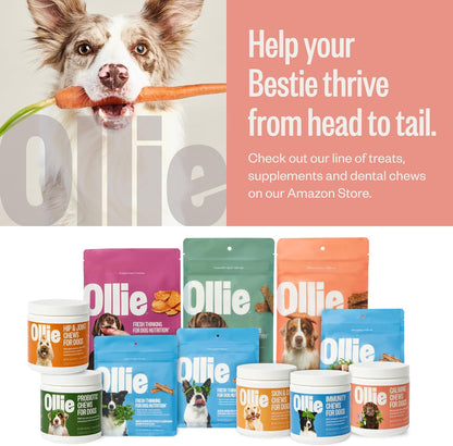 Packaging back view of Ollie all natural dog jerky