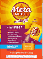 Metamucil On-The-Go, Daily Psyllium Husk Powder Supplement, Sugar-Free Powder, 4-in-1 Fiber for Digestive Health, Orange Flavored Drink, 44 Packets - Image 9