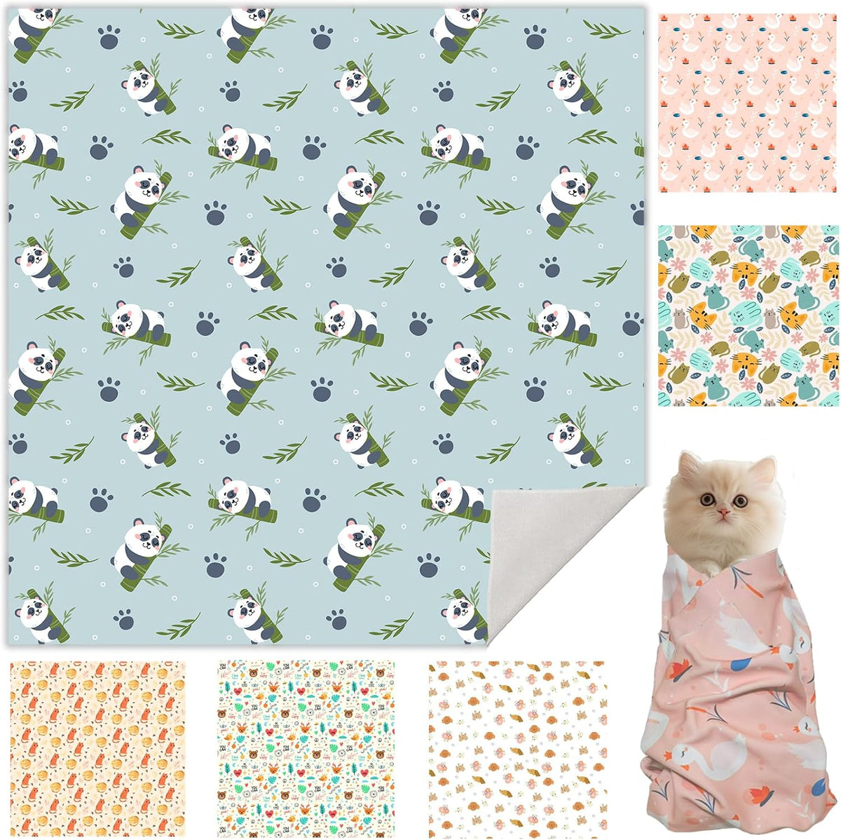 Multifunctional cat wrap packaging contents for domestic pet care