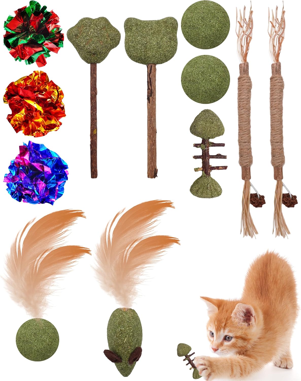 PET SHOW 20 Pcs Cat Crinkle Toy Ball 2.5inch Mylar Cat Pounce Chase Toys Colorful Paper Ball Chase Training Activity for Cats Kittens - Image 11