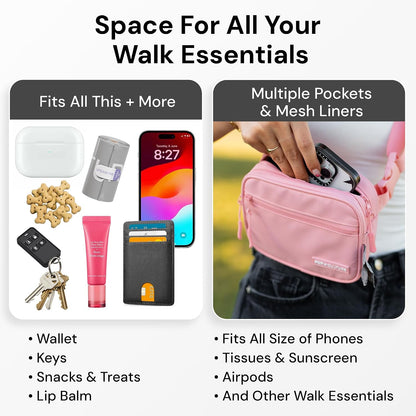 Pup Culture premium polyester dog walking bag being styled around the waist as a modern fanny pack