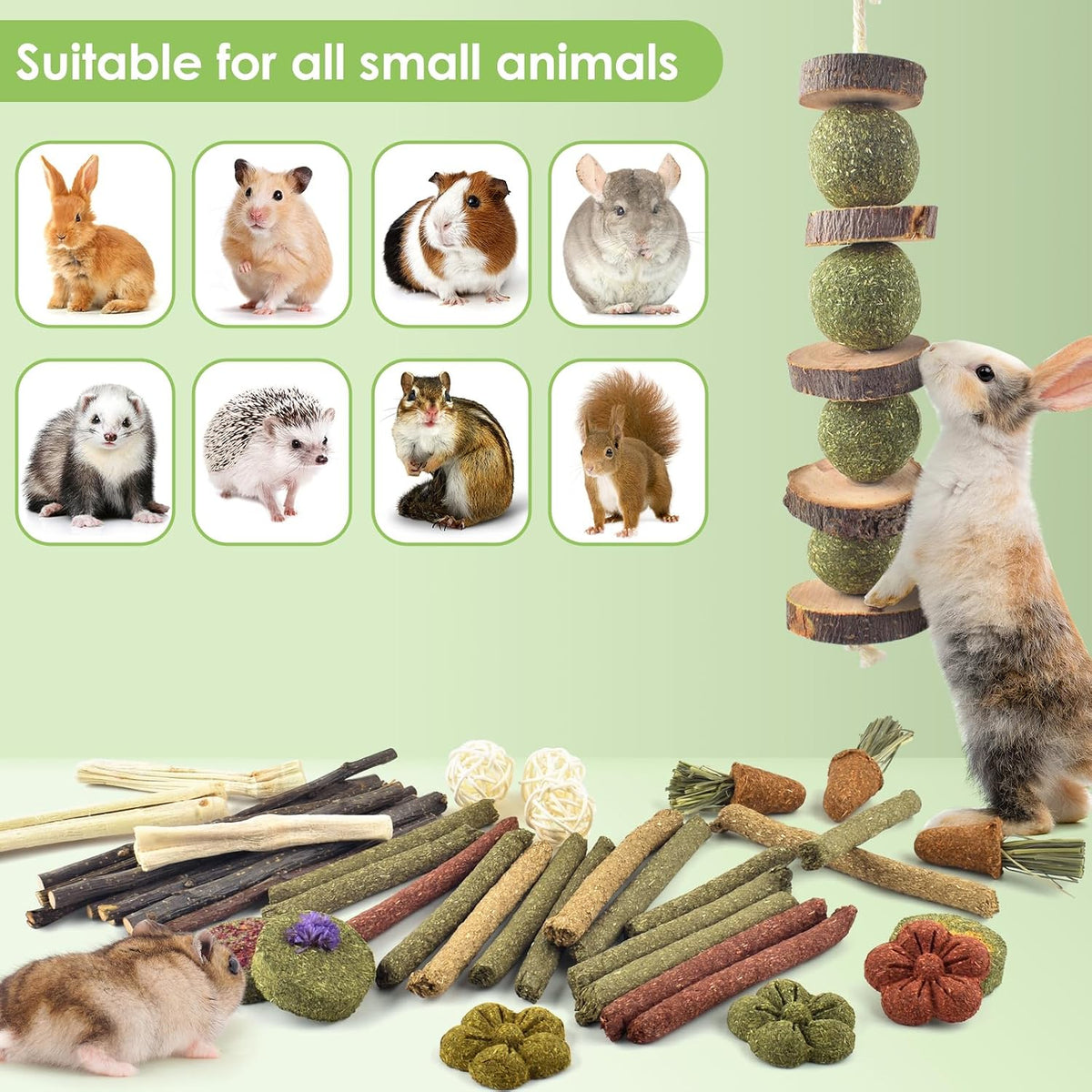 ERKOON pocket pet chew bundle highlighting multi texture rose and marigold infused grass snacks