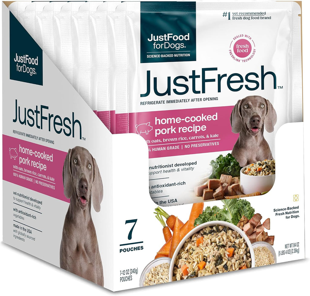 JustFoodForDogs JustFresh Wet Dog Food, Fresh Pet Meals and Toppers with No Preservatives, Resealable Package, Human Grade, Home-Cooked Chicken, 12 oz - 7 Pack - Image 15