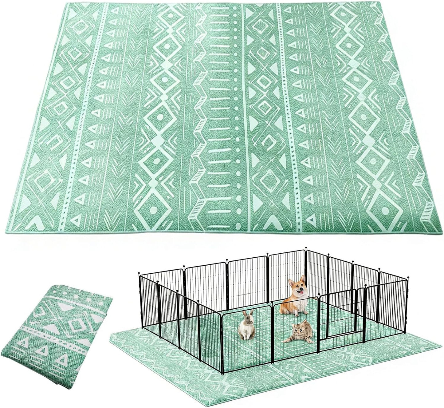 BNOSDM 79" X 55" Large Bunny Cage Liner Washable Reusable Big Rabbit Pads Floor Mat for Rabbits Anti Slip Rug for Bunnies, Pet Carpet for Chinchillas Cats Guinea Pigs Ferrets Dogs - Image 13