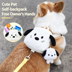 Adjustable hands free pet self carrier backpack back view highlighting the secure zipper closure.