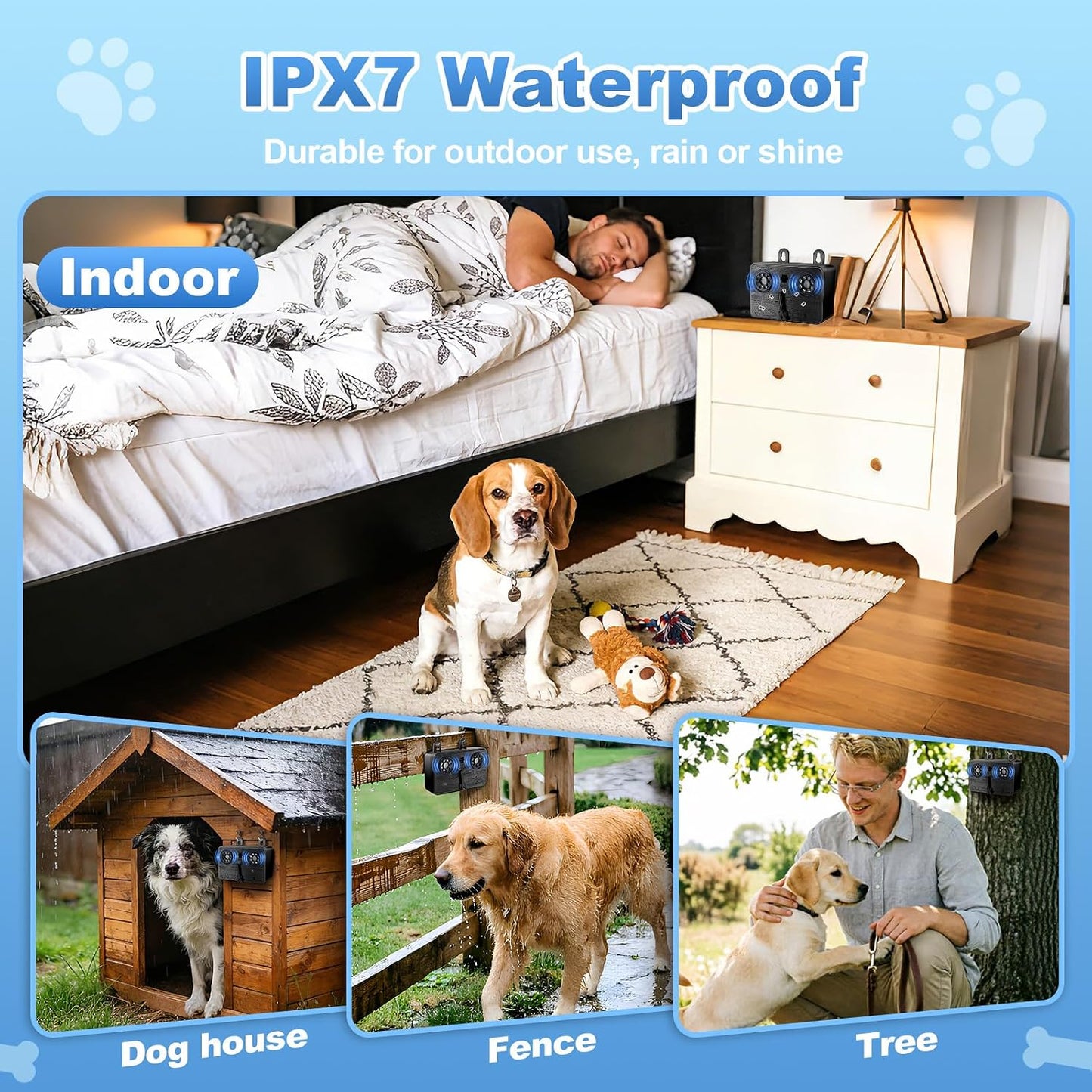 Ultrasonic dog training device with flashlight feature