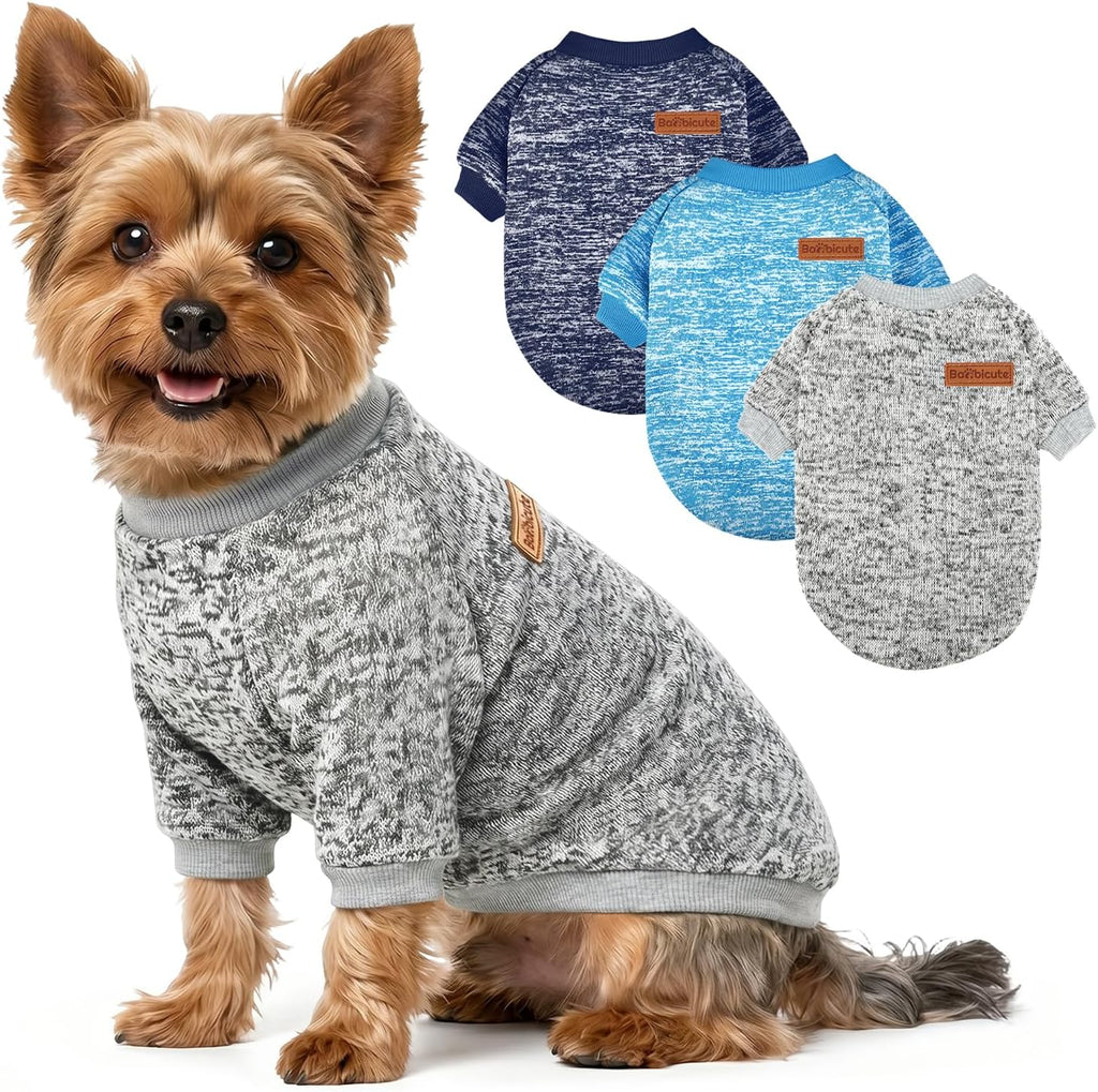 BAOBICUTE dog fleece sweaters front view pack of three
