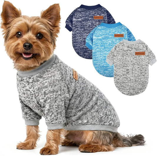 BAOBICUTE dog fleece sweaters front view pack of three
