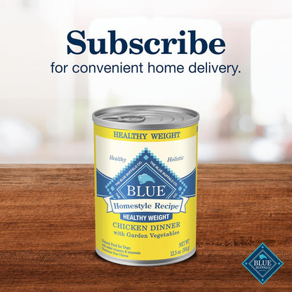 Blue Buffalo Homestyle Recipe Healthy Weight Chicken Dinner with Garden Vegetables Pat Natural Wet Dog Food, Made with Natural Ingredients, Vitamins & Minerals, 12.5-oz. Can (12 Count) - Image 11