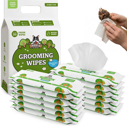 Pogi's Dog Grooming Wipes - Hypoallergenic Pet Wipes for Paws, Body & Butt - Cleaning & Hydrating, Fragrance Free, 100 Count - Image 12