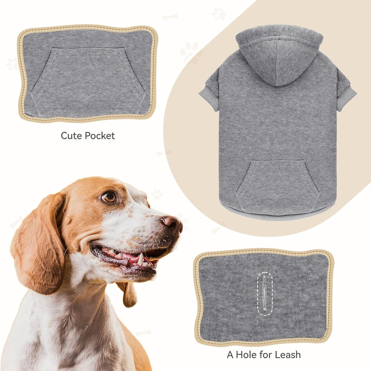 QDYU winter dog sweater grey medium comfortable outdoor wear look