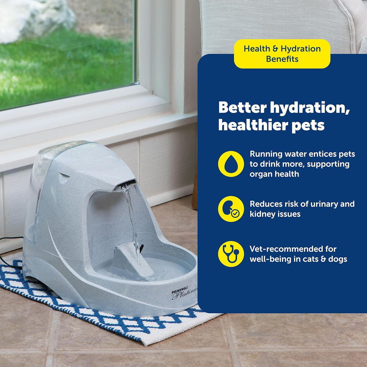 PetSafe Drinkwell Platinum fountain parts and filter assembly
