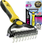 Pat Your Pet Deshedding Brush - Double-Sided Undercoat Rake for Dogs & Cats - Shedding Comb and Dematting Tool for Grooming, Extra Wide (Pink) - Image 13
