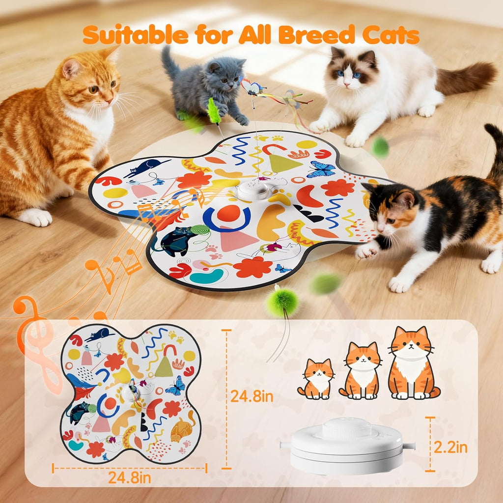 Aktor interactive cat enrichment toy with concealed wands simulating prey sounds.