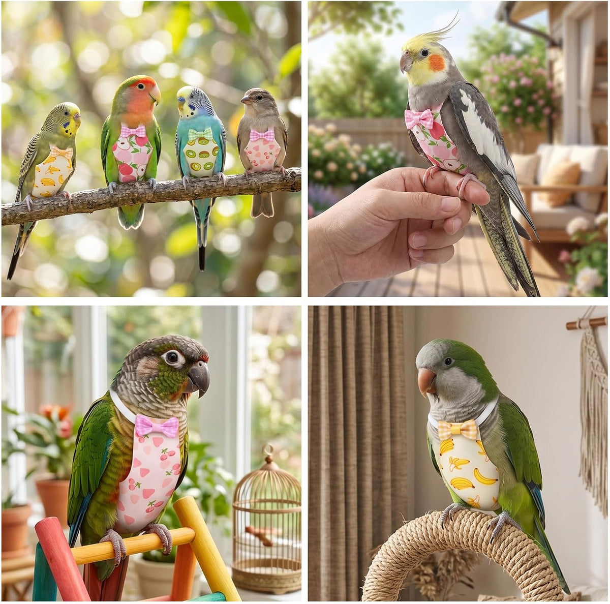 Skrfren cockatiel diaper adjustable straps
