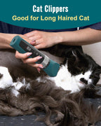 Oneisall quiet pet shaver being used to trim long cat hair safely