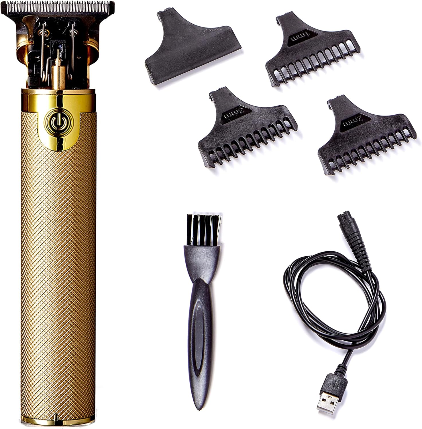 Red by Kiss Hair Trimmer for Men front view showcasing gold textured grip