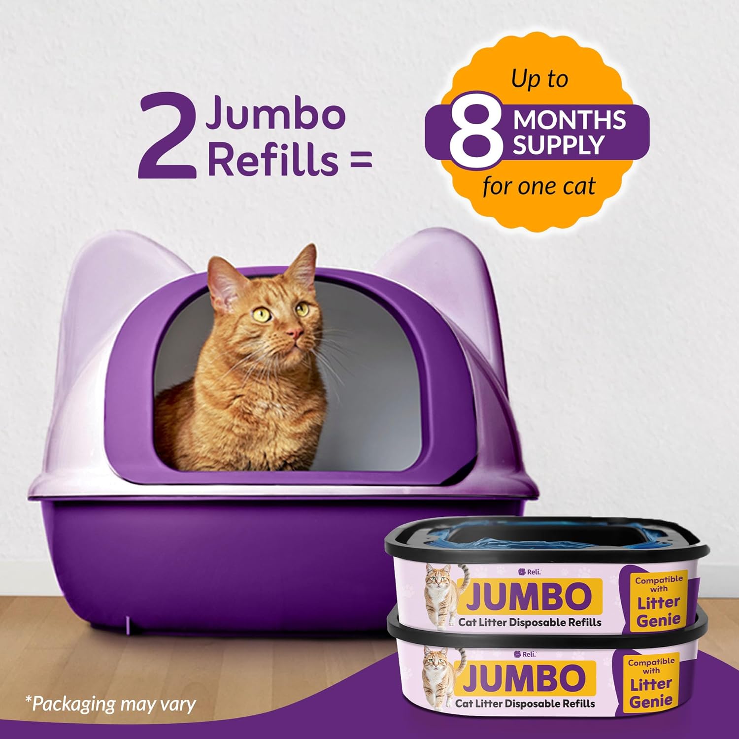 Reli. seven-layer odor blocking cat litter refill cartridges pack of two
