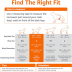 Fur resistant hook and loop fasteners on small dog diaper wrap