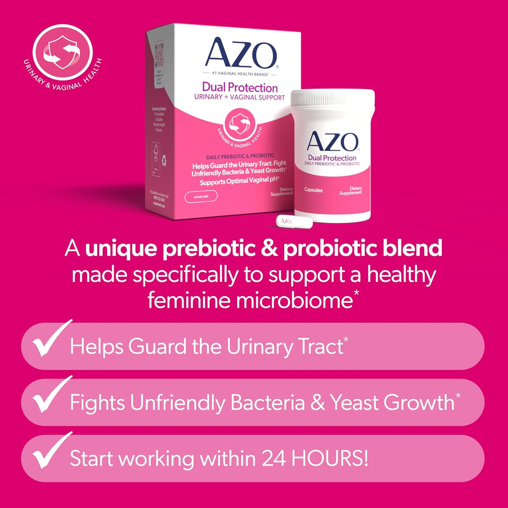 AZO women probiotics and prebiotics box side profile