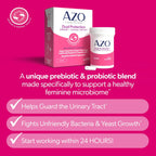 AZO women probiotics and prebiotics box side profile