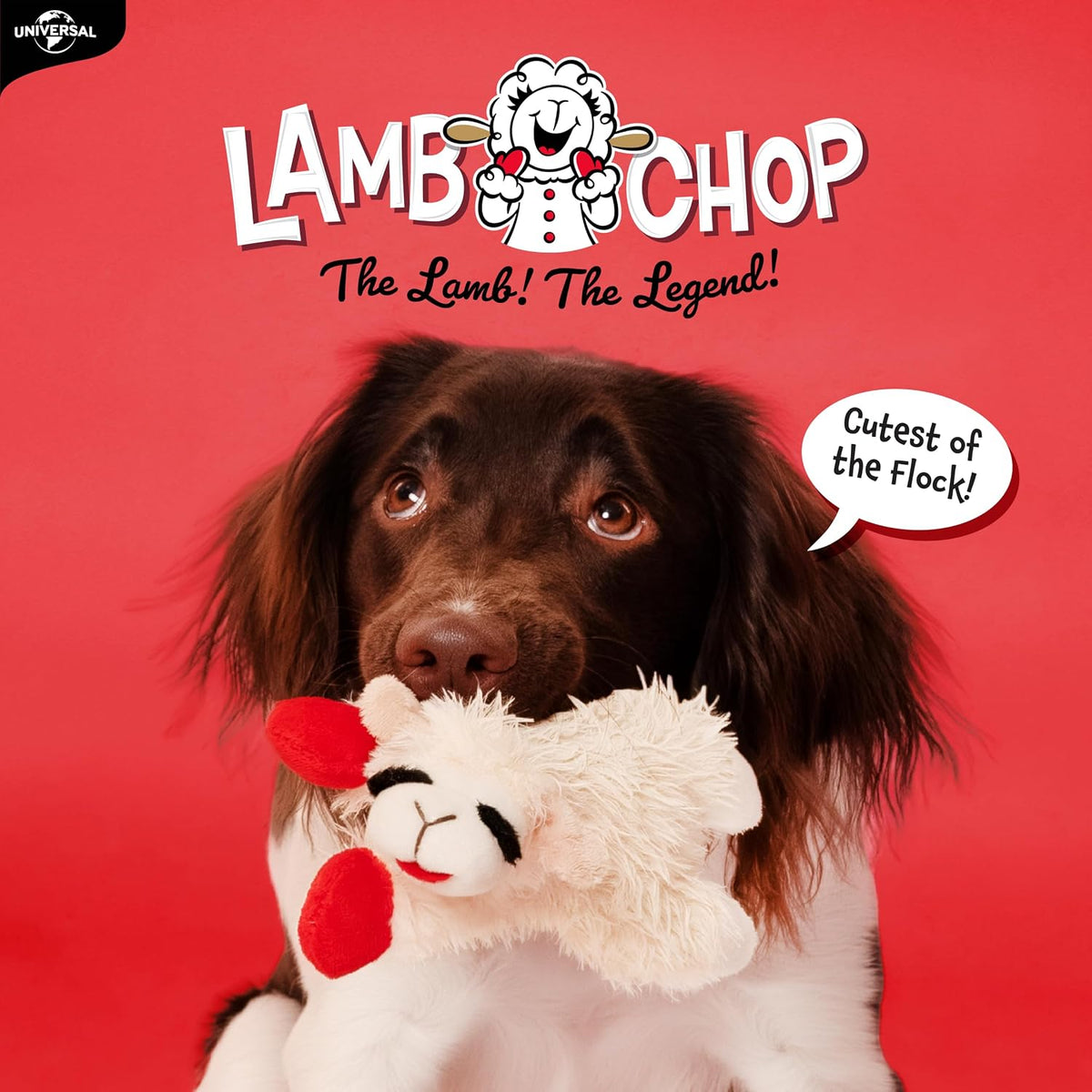 Multipet Lamb Chop stuffed animal dog toy showing signature red velvety feet