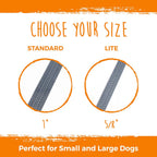 Heavy duty dual dog lead attachment in black nylon for two pets.