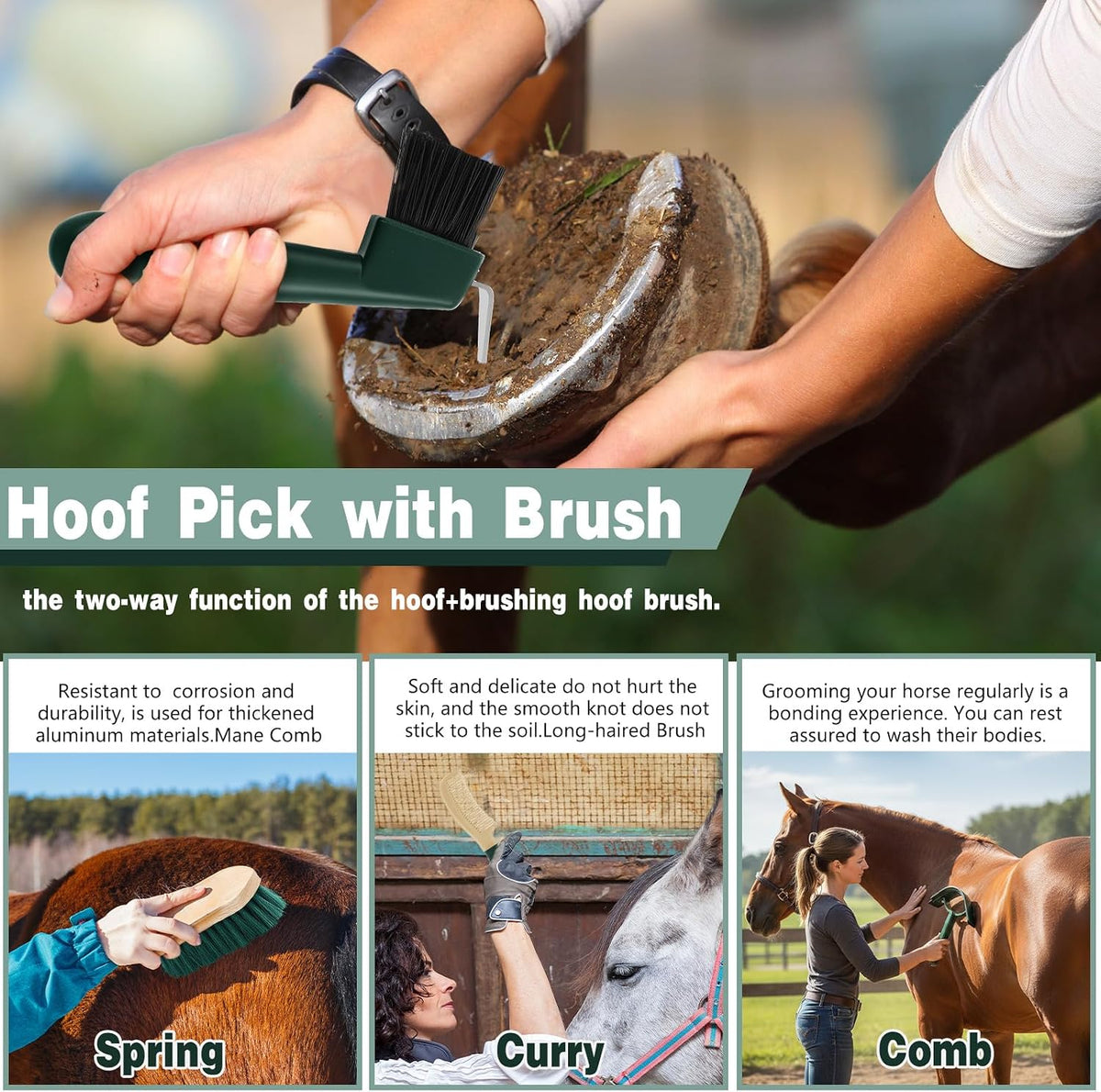 Abbylike horse bathing supplies including the flexible sweat scraper and high absorbency sponge for post wash grooming.